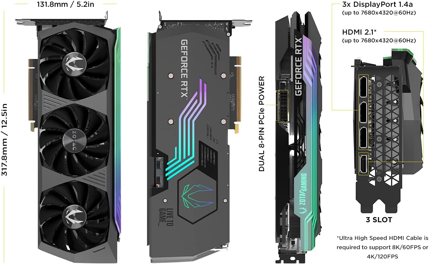 Zotac Graphic Card RTX 3080 TI 12GB AMP HOLO Used Without Box Zotac Graphic Card RTX 3080 TI 12GB AMP HOLO Used Without Box